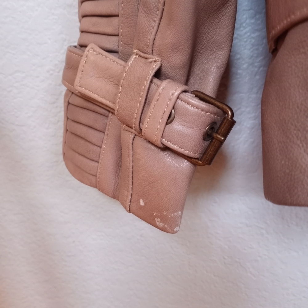 Star Wars Leather Finn The Force Awakens Butter Soft Leather Open Lapel Bomber - Picture 10 of 16